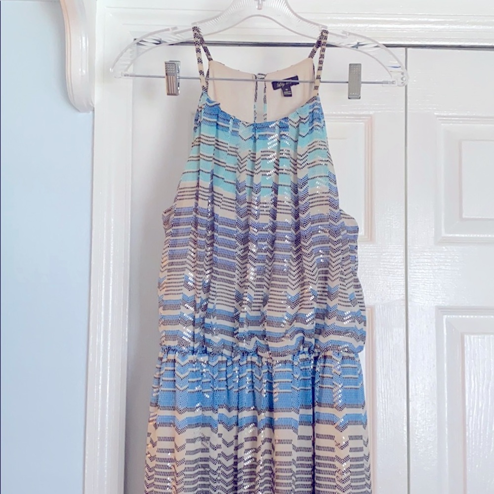 High neck spaghetti strap maxi dress